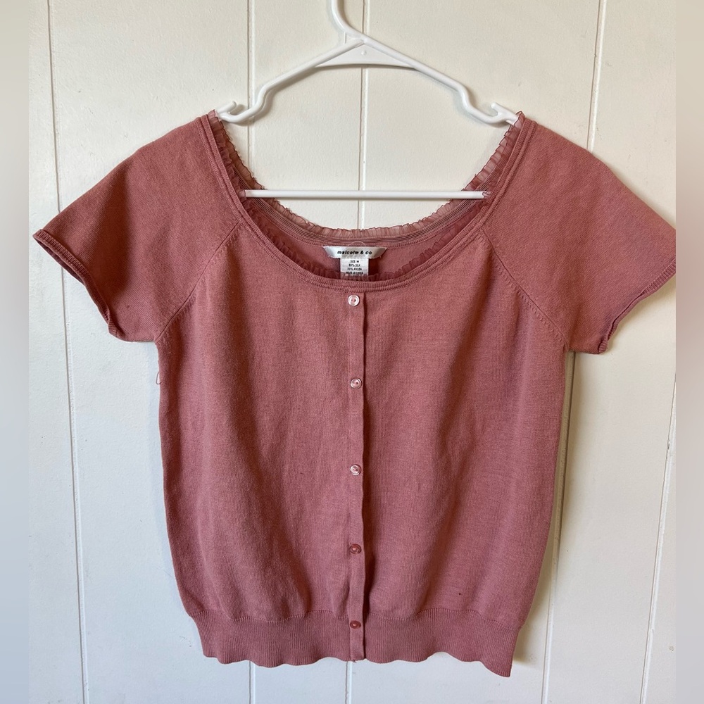Women's Pink Button-Up Top
